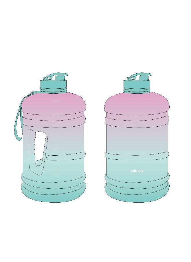 Miniso Hydrate in style with this 2100mL gradient bottle in pink and green. 
