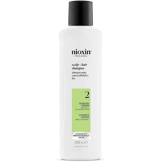 Nioxin System 2 Scalp + Hair Shampoo Hair Thickening Shampoo For Natural Hair with Progressed Thinning with Biotin & Niacinamide (300ml) - Image 1