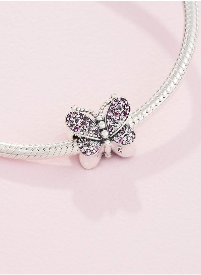 Pandora Violet Pandora Pink Pave Butterfly Pendant - Made of Sterling Silver and Cubic Zirconia  - Image 5