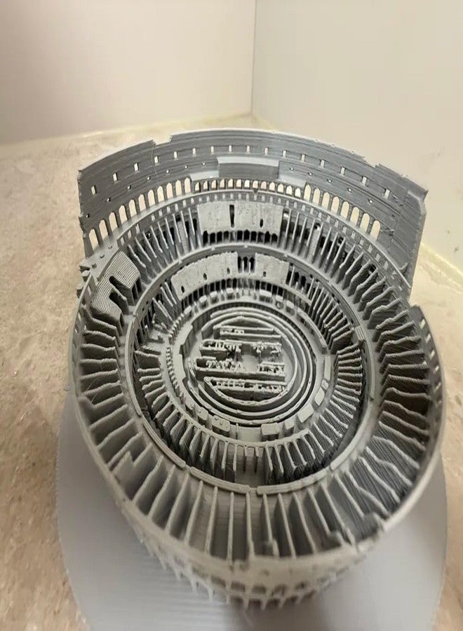 مكعبات ثلاثية الأبعاد - نموذج مصغر مطبوع بتقنية الطباعة ثلاثية الأبعاد للكولوسيوم الروماني | نسخة طبق الأصل من العمارة الرومانية القديمة | قطعة ديكور مميزة للمكتب المنزلي | نموذج تاريخي تعليمي للأطفال والكبار - Image 5