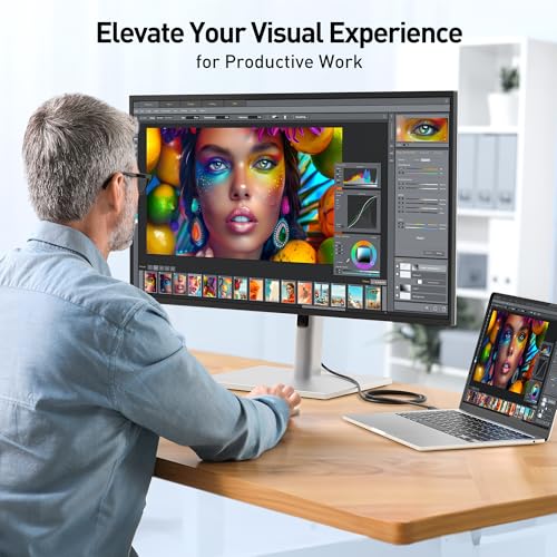 Cable Matters كابل ماذرز أحادي الاتجاه USB C إلى DisplayPort 1.4 - 3.3 قدم، يدعم 8K@60Hz / 4K@240Hz، كابل Thunderbolt 4 إلى DisplayPort، Display Port إلى USB C، أسود - غير مخصص لشاشات USB-C المحمولة - Image 5