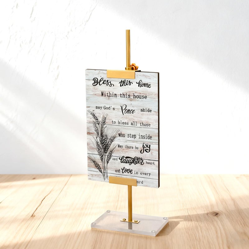 RattanView Adjustable Tabletop Easel Stand for Picture Frame up to 16.5" H Metal Gold Floating Picture Frame Stand Table Easels for Display for Signs Photos Art - Image 5