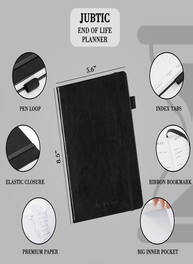 JUBTIC End of Life Planner, Estate Planning Organizer, Death Planner with Labels, Just in Case I Die Book Organizer, Will Preparation, Funeral Planning, Final Arrangements Notebook (5.6 * 8.5”)-Black - Image 2