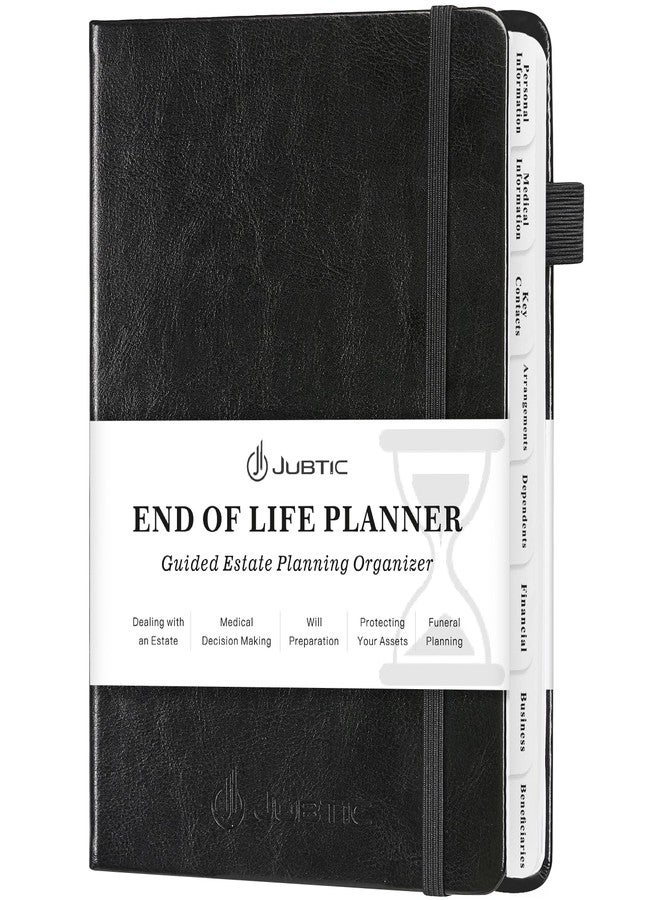 JUBTIC End of Life Planner, Estate Planning Organizer, Death Planner with Labels, Just in Case I Die Book Organizer, Will Preparation, Funeral Planning, Final Arrangements Notebook (5.6 * 8.5”)-Black - Image 1
