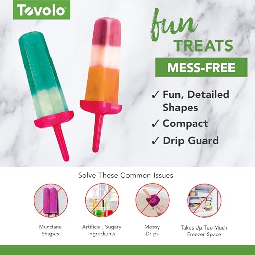 Tovolo Popsicle Molds with Sticks (6-Pack, Star Pop) - Reusable Ice Pop Molds & Sticks for Homemade Ice Pops & Frozen Snacks - Popsicle Maker with Stand, Dishwasher Safe & BPA-Free - Fushia - Image 4