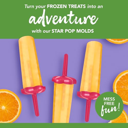 Tovolo Popsicle Molds with Sticks (6-Pack, Star Pop) - Reusable Ice Pop Molds & Sticks for Homemade Ice Pops & Frozen Snacks - Popsicle Maker with Stand, Dishwasher Safe & BPA-Free - Fushia - Image 3