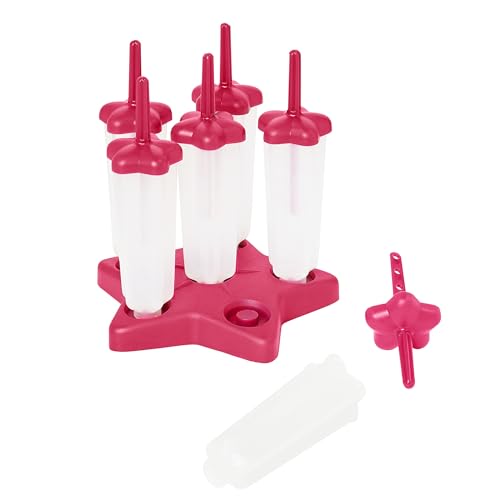 Tovolo Popsicle Molds with Sticks (6-Pack, Star Pop) - Reusable Ice Pop Molds & Sticks for Homemade Ice Pops & Frozen Snacks - Popsicle Maker with Stand, Dishwasher Safe & BPA-Free - Fushia - Image 2