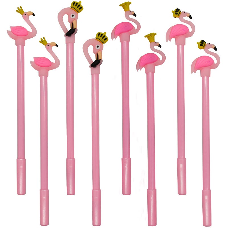 Maydahui 12 PCS Flamingo Gel Pen Cute Cartoon Animal Pens Pretty Crown Design Black Ink for Party Favors Office School Student Supplies - Image 3
