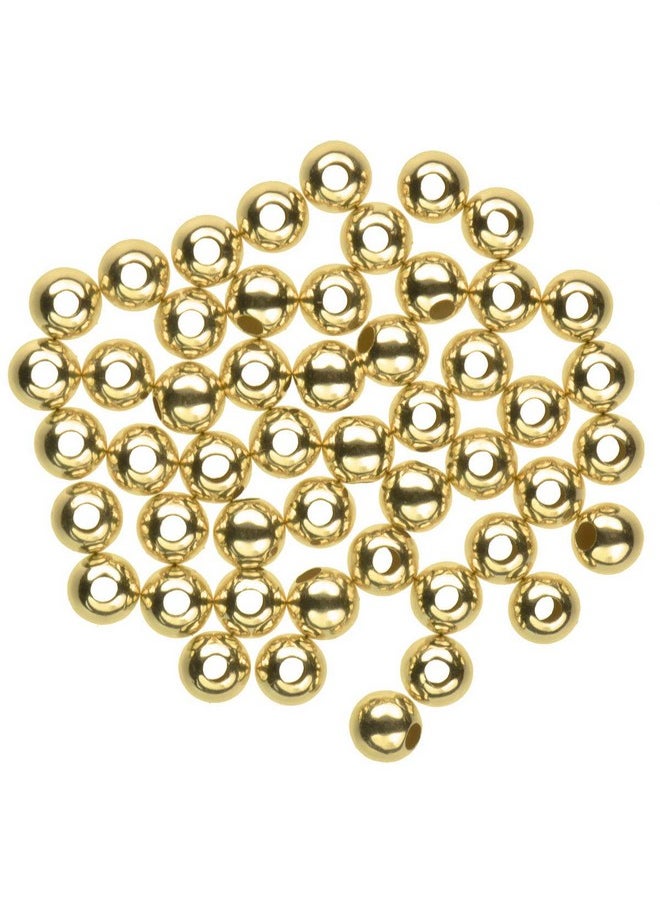 uGems - 2.5Mm 14K Genuine Solid Gold Round Beads .040 Inch Hole 2.5Mm 48 Pcs - Image 1