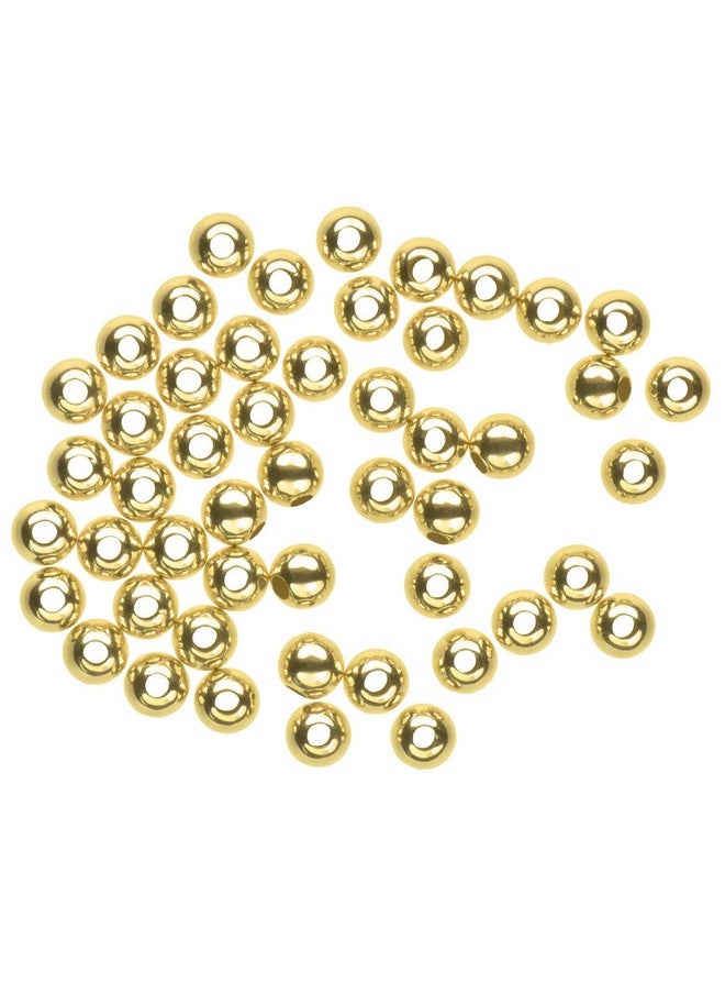 uGems - 2.5Mm 14K Genuine Solid Gold Round Beads .040 Inch Hole 2.5Mm 48 Pcs - Image 1