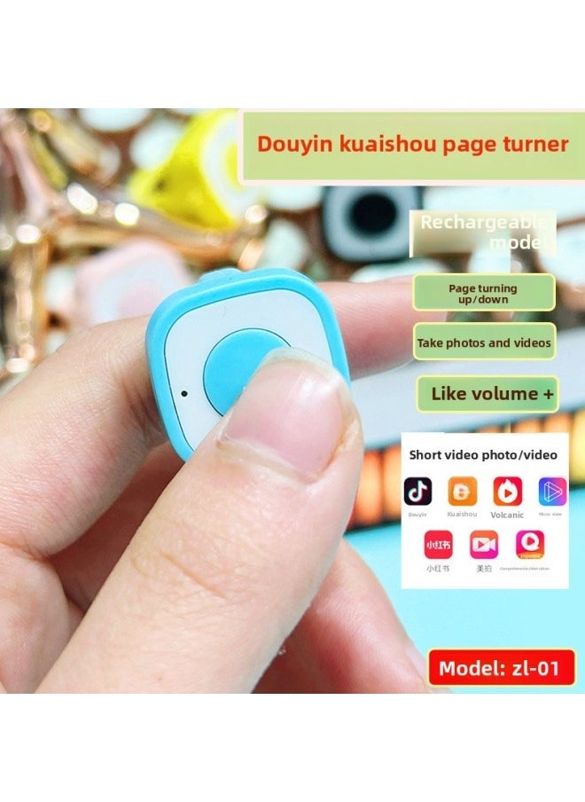 Fingertip TikTok Flip Device Fast Finger Ring Bluetooth Remote Control Mobile Phone Selfie Device With Like Photo Video Function-Color:Single Jian-pink - Image 1