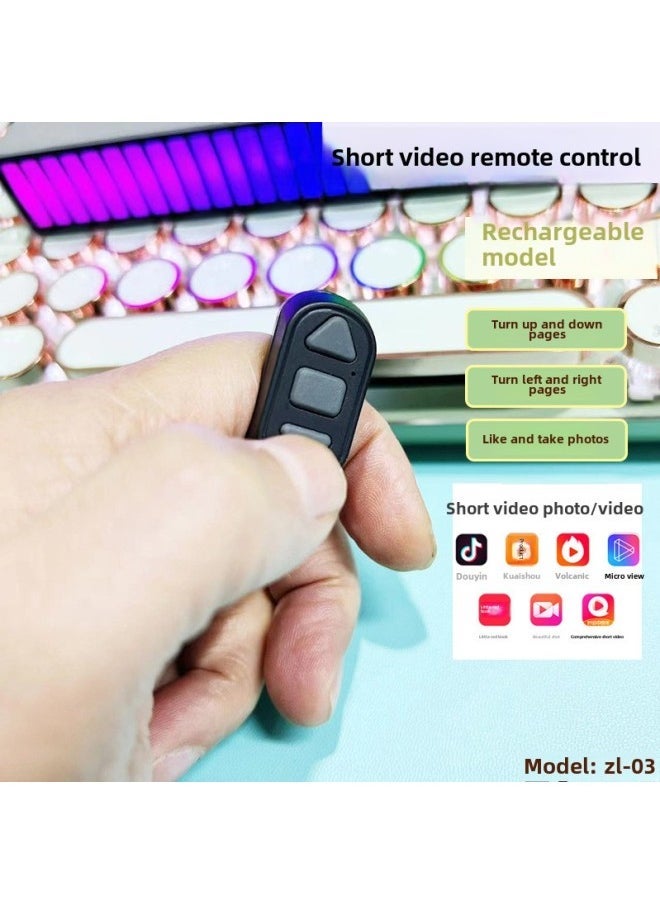 Fingertip TikTok Flip Device Fast Finger Ring Bluetooth Remote Control Mobile Phone Selfie Device With Like Photo Video Function-Color:Single Jian-pink - Image 2