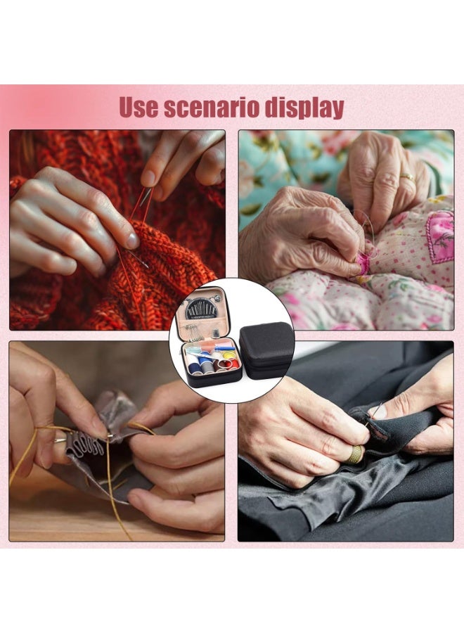 Mini Travel Sewing Kit Leather Case, Small Sewing Kit for Adults and Beginners, Basic Needle and Thread Kit for Emergency Hand Sewing Repair Supplies - Image 4
