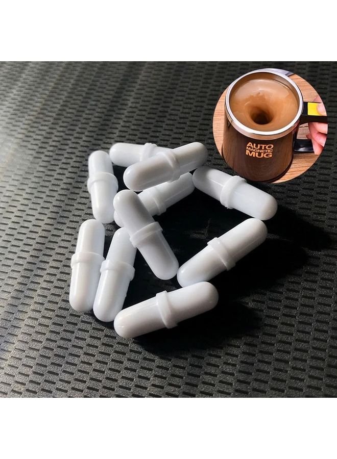 White High Temp Magnetic Stir Bars 5pcs Capsule Shaped Lab Coffee Stirrers - Image 2