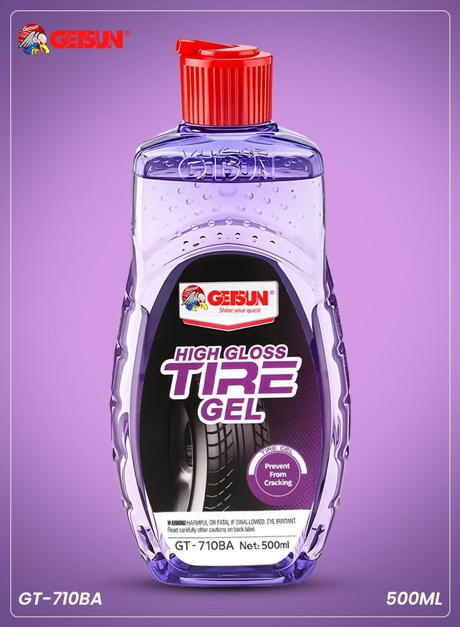 GETSUN 4 pcs High Gloss Tire Gel 500ml Car Tyre Shine Gel Long Lasting Wet Look Finish Tyre Polish Protectant Anti Cracking Tire Care Gel for Cars Bikes UV Protection Rubber Conditioner - Image 2