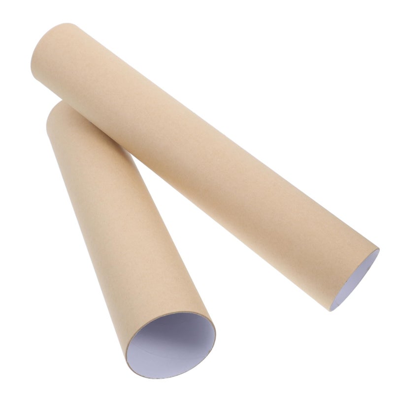 Khaki Telescoping Storage Tube For Artworks Calligraphy Scroll Box Rustic Cardboard - Image 2