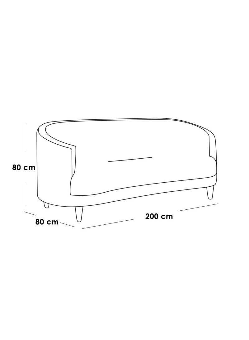 Betak Swedish Wood and Linen 3 Seaters Sofa - Beige - Image 2