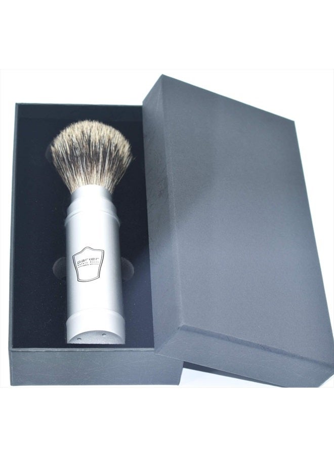 Parker Safety Razor Parker Full Size Travel Shaving Brush with Pure Badger Bristles - Ingenious Design Stores the Brush Head in the Handle Making the Brush Compact for Travel - Image 4