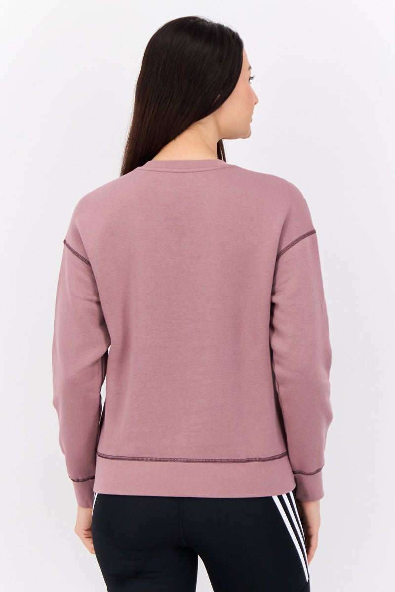 Adidas Women Sportswear Fit Long Sleeves Outdoor Sweatshirt, Old Rose  - Image 3