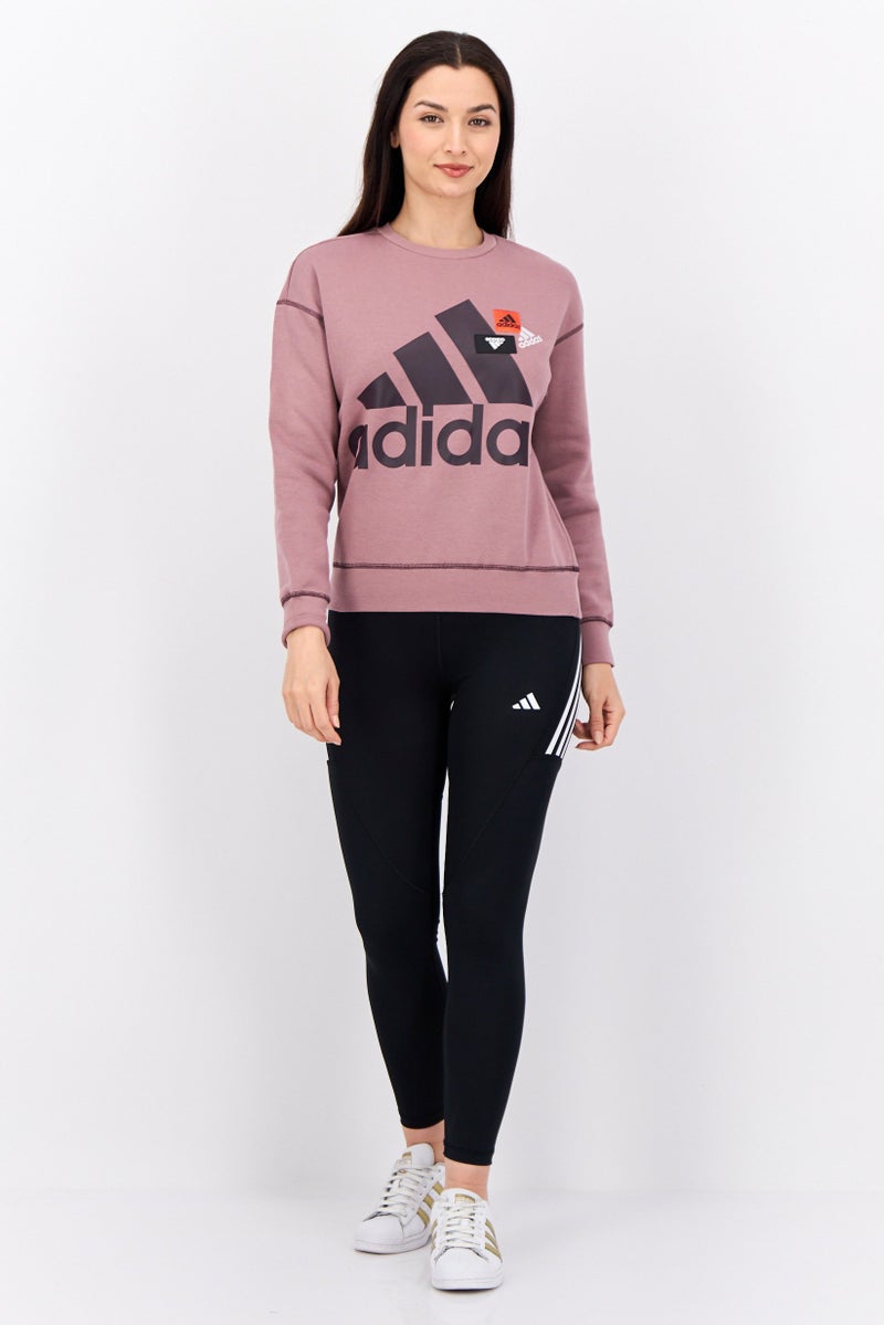 Adidas Women Sportswear Fit Long Sleeves Outdoor Sweatshirt, Old Rose  - Image 4