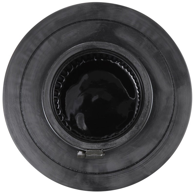 K+N K&N Dryflow Lifetime Universal Clamp-On Air Filter: Dry Synthetic, Washable, Oil-Free: Flange Diameter: 4 In, Filter Height: 8 In, Flange Length: 1.5 In, Shape: Round Tapered, RU-5171HBK - Image 4
