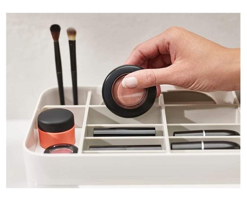 PUSHKH Cosmetic Organizer with Removable Magnification Mirror Large Drawer Compartment Makeup Storage Box For Brushes Mascaras Eyeshadows Cotton buds or makeup sponges - Image 5