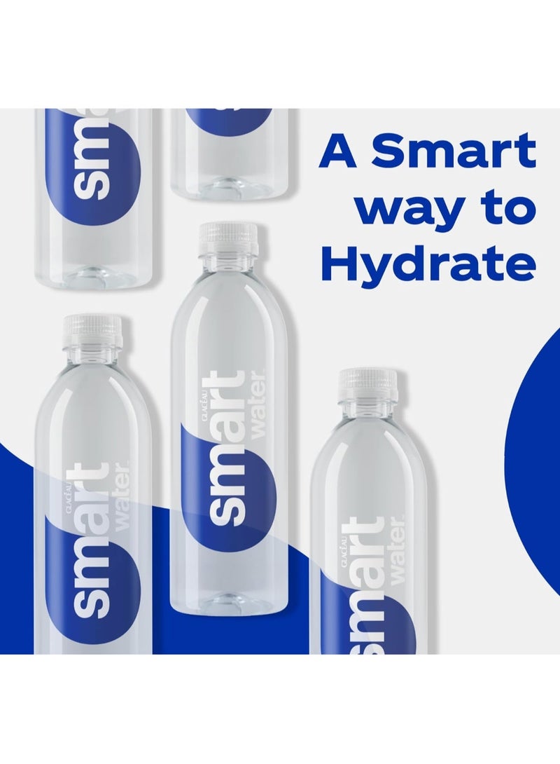 Glaceau Smart Water, Pack of 12x600ml, Purified Water, Electrolyte Infused for Taste Drinking Water, Sleek Bottled Water - Image 2
