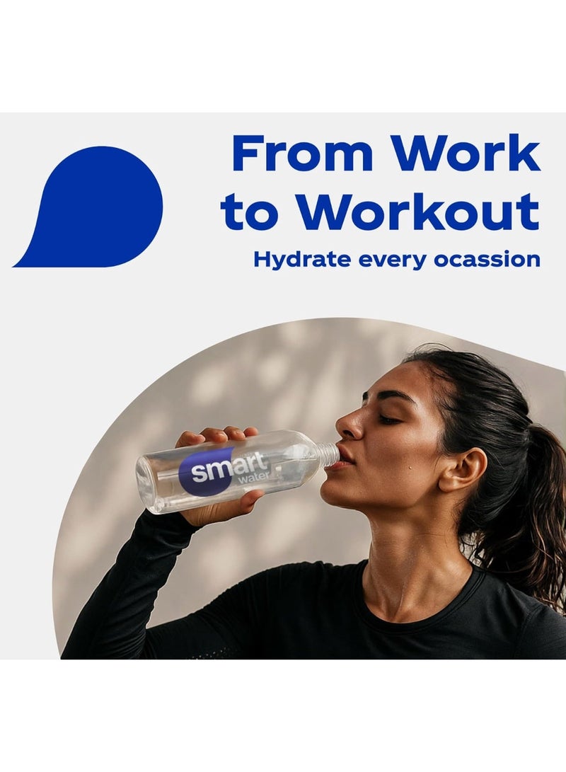 Glaceau Smart Water, Pack of 12x600ml, Purified Water, Electrolyte Infused for Taste Drinking Water, Sleek Bottled Water - Image 3