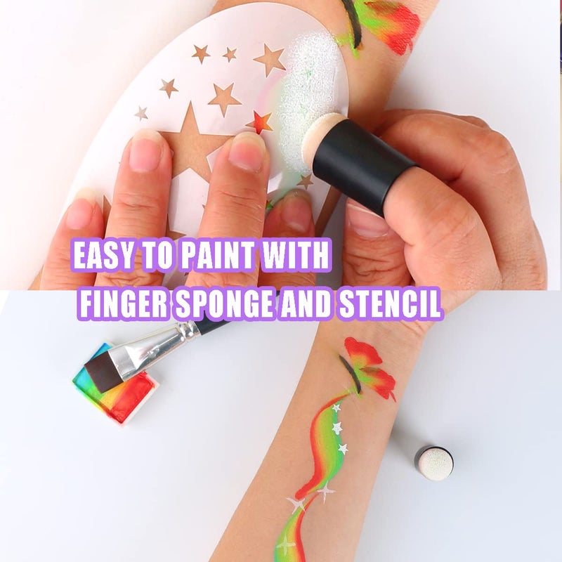 Bowitzki Finger Sponge Daubers Foam with Box Face Paint Sponges Painting Craft Set Finger Paint Drawing Chalk Fingers Painting (25 Pieces) - Image 2