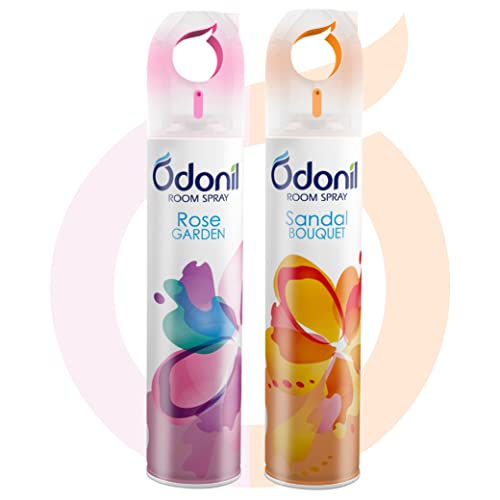 Odonil Room Air Freshener Spray - 440ml Combo (Pack of 2, 220ml each) | Rose Garden & Sandal Bouquet | Nature Inspired Fragrance for Home & Office | Long Lasting Fragrance - Image 1