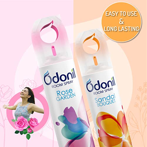 Odonil Room Air Freshener Spray - 440ml Combo (Pack of 2, 220ml each) | Rose Garden & Sandal Bouquet | Nature Inspired Fragrance for Home & Office | Long Lasting Fragrance - Image 2