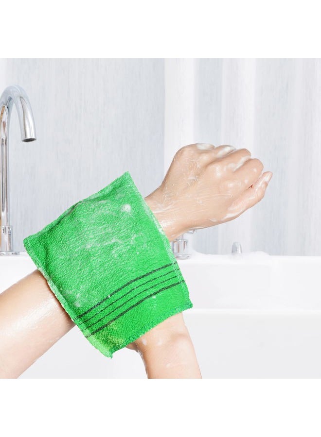 obmwang 6 Pieces Korean Exfoliating Mitts and Washcloth Set, Asian Exfoliating Bath Washcloth and Korean Long Towels Back Scrubber for Women Men Shower Washing - Image 4