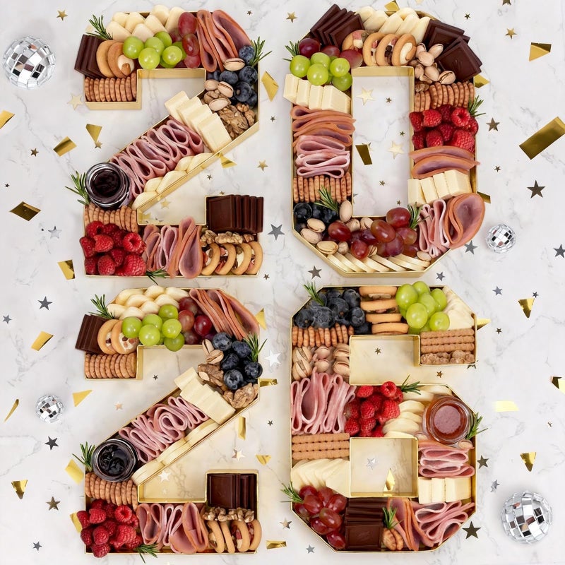 ORIENTAL CHERRY Graduation Decorations Class of 2026-2026 Numbers Charcuterie Board Box - 10" Serving Paper Tray for Graduation Centerpieces - Table Decoration for Kindergarten Preschool College Party Supplies - Image 1