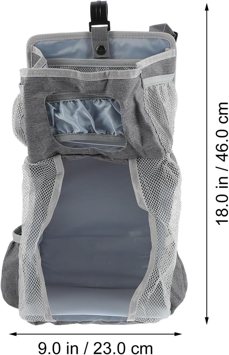 GALPADA Bedside Hanging Diaper Bag Nursery Organizer for Newborns, Large Grey Snowflake Fabric Diaper Stacker Handlebar for Crib Storage and Essentials - Image 2