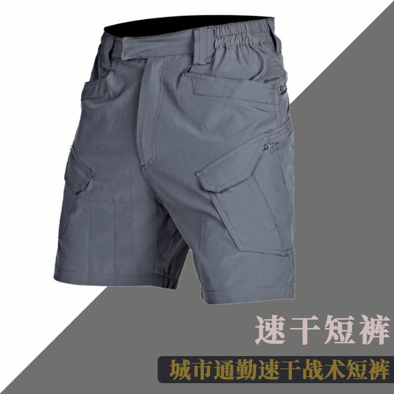 Stretch American Functional Workwear Quick-Drying Shorts Mens Summer Thin Tactical Pants Mid-Pants Large Pants Cross-Border Ix7 dark gray