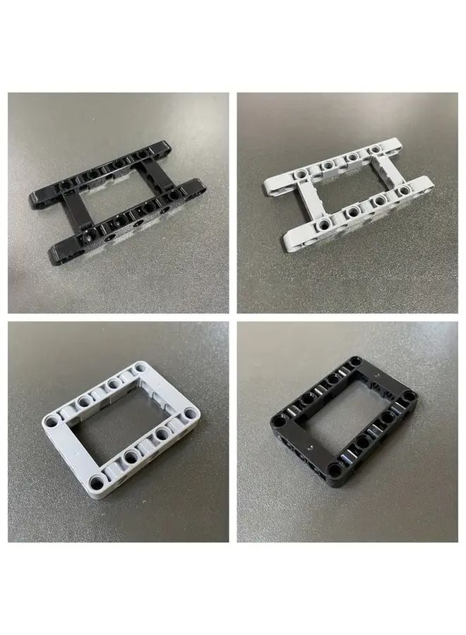 6 Piece Square Beam Arm Ring 5x7 Gray With Hole Frame Connecting Rod DIY Mechanical Building Block Spare Parts - Image 1