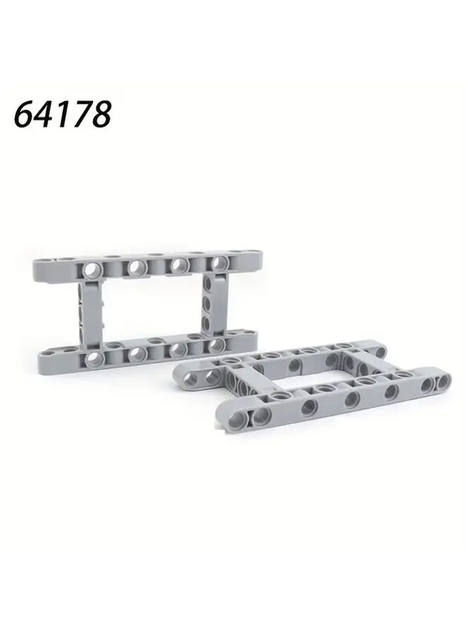 6 Piece Square Beam Arm Ring 5x7 Gray With Hole Frame Connecting Rod DIY Mechanical Building Block Spare Parts - Image 5