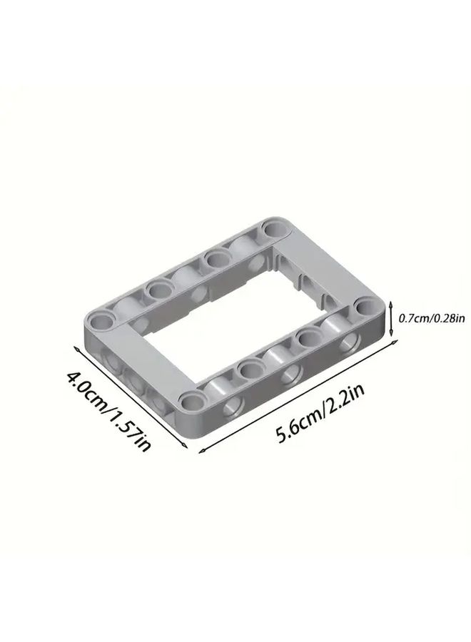 6 Piece Square Beam Arm Ring 5x7 Gray With Hole Frame Connecting Rod DIY Mechanical Building Block Spare Parts - Image 3