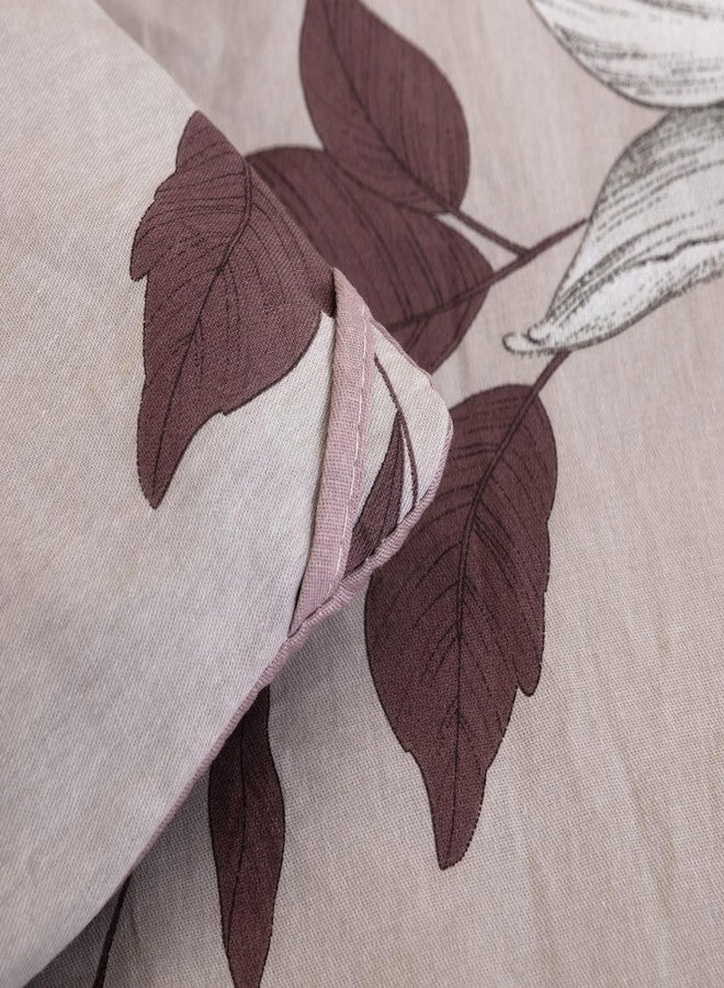 SLEEPBELLA Comforter King Size, 600 Thread Count Cotton Burgundy Botanical with Grey Floral Pattern Pink Reversible Comforter Set,Down Alternative Bedding Set 3Pcs(King, Burgundy Botanical) - Image 5