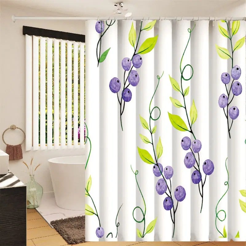 Y&D 4PCS  Designer Bathroom With Bath Mat Waterproof Shower Curtains With Rugs - Image 1