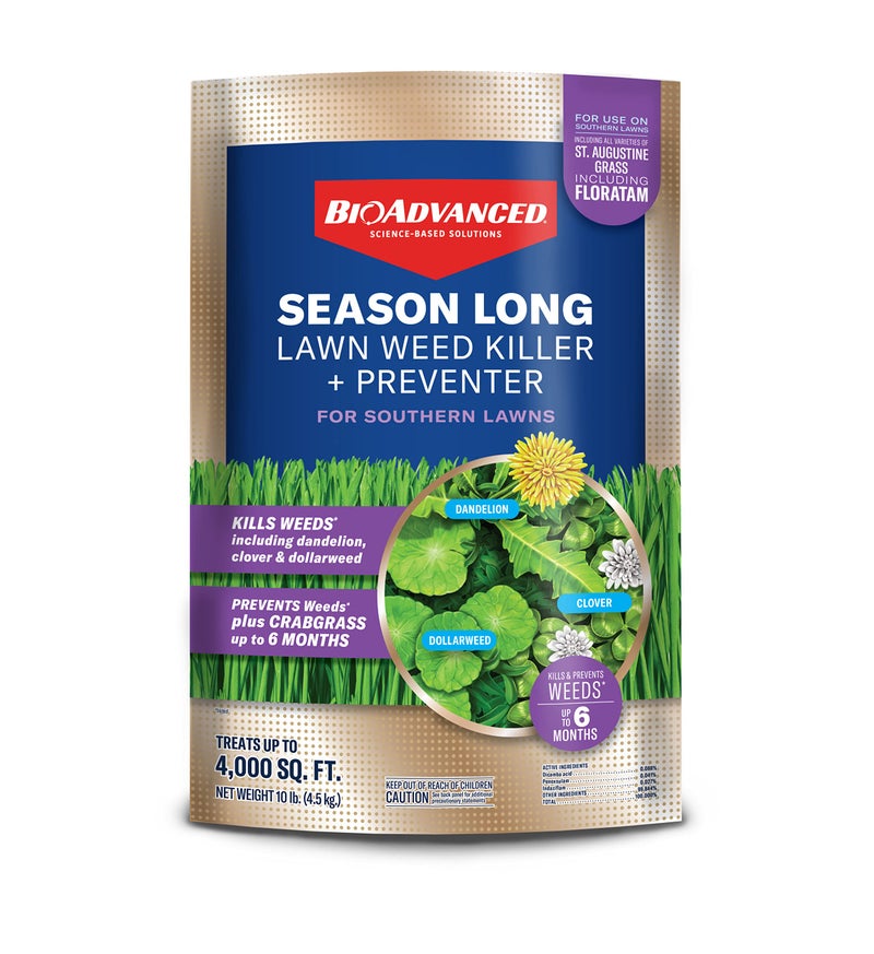 BioAdvanced Season Long Lawn Weed Killer + Preventer for Southern Lawns 10 LB Granules, 4,000 SQ FT - Image 1