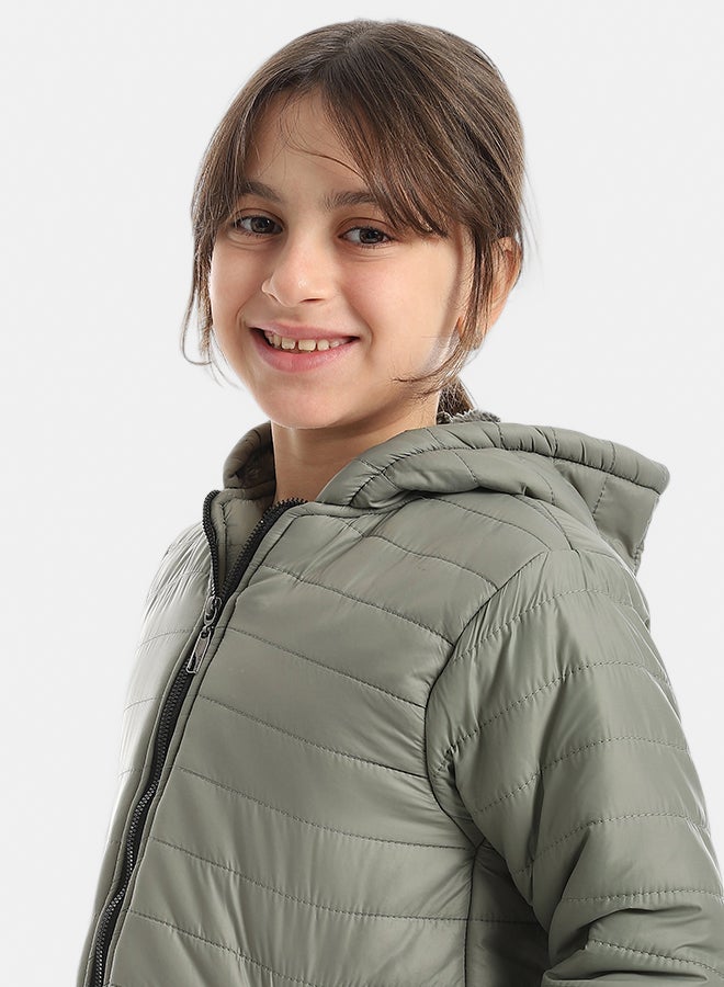 Andora Premium Quality With A Stylish Touch and a Hooded Collar Inner Fleeced Winter Jacket _ Olive - Image 3