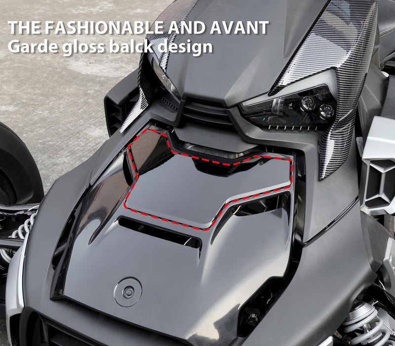 SAUTVS Black Classic Hood Accent Panel for Can-Am Ryker 600 900 & Ryker Rally Edition Accessories (1PC, Replace #219400873) - Image 2