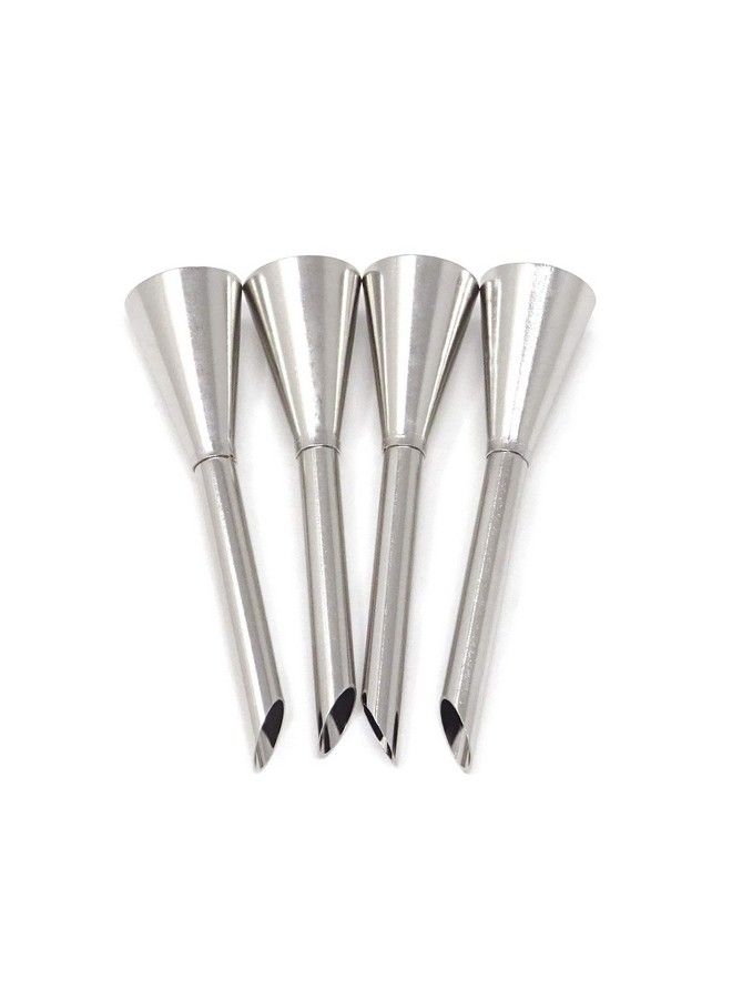HONBAY 4Pcs Stainless Steel Long Cream Puff Icing Piping Nozzle Tips For Baking - Image 1