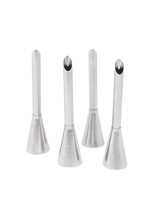 HONBAY 4Pcs Stainless Steel Long Cream Puff Icing Piping Nozzle Tips For Baking - Image 5