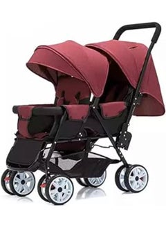 Generic Twin Babies' Stroller - Wine Red 