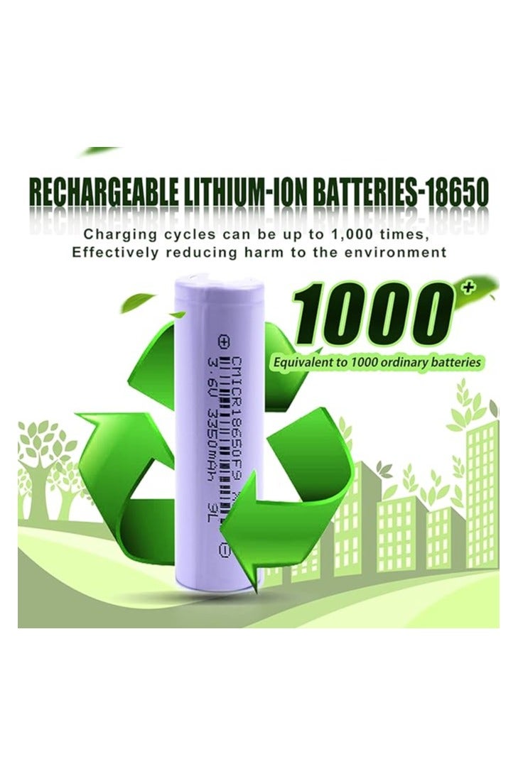 3.7V 3350mAh Lithium Ion Battery Replacement Headlight Battery Power DIY Energy Storage Battery Pack For LED Flashlight Solar Light 4PCS - Image 2