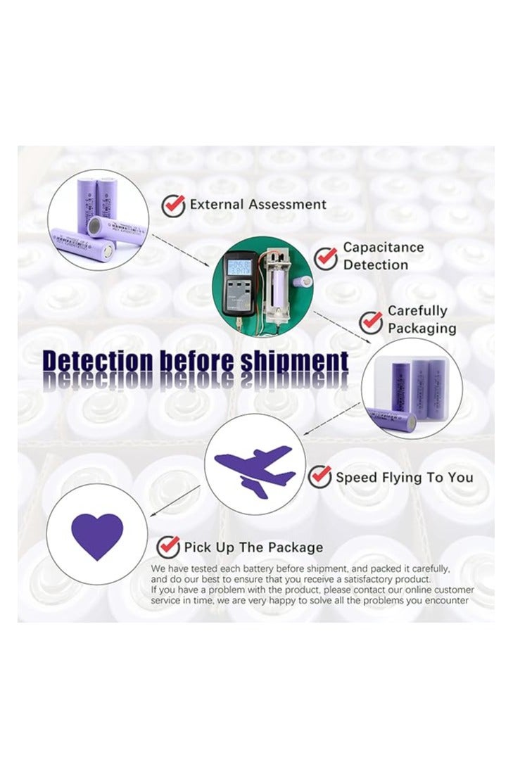 3.7V 3350mAh Lithium Ion Battery Replacement Headlight Battery Power DIY Energy Storage Battery Pack For LED Flashlight Solar Light 4PCS - Image 4