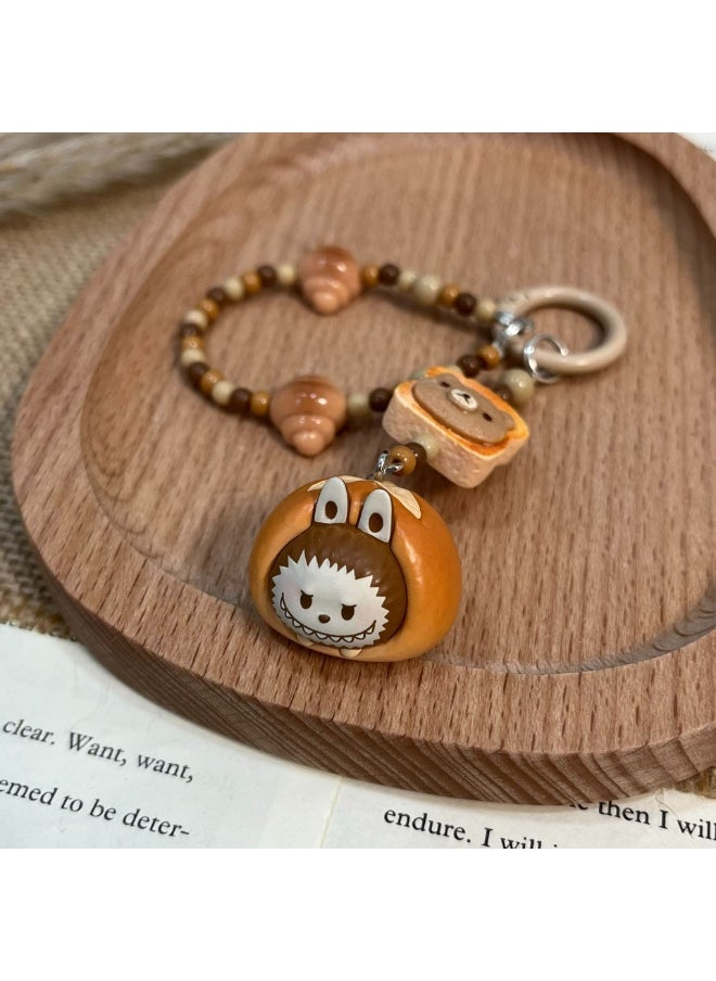 NIBEMINENT Phone Charm/ Chain Strap for Women Girls, Mei Li Roasted Bread Cell Phone Case Lanyard Wrist Strap 