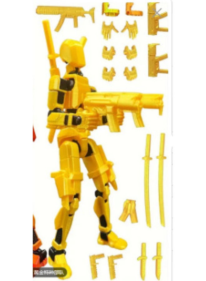 3D Printed Multi-Joint Articulated Dolls Special Forces Series Collectible Toys Adult Plastic Assembled Models-Color:Gold - Image 1